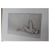 ' Nude With Apple ' Louis Icart Art Etching