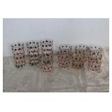 1960s Red & Black Drinking Glasses