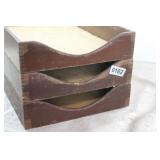 Oak Mid Century In Out Paper Trays