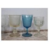 Pressed Glass Coloured Goblets