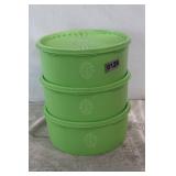 Tupperware Lime Green Stacking Canisters