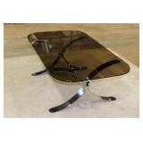 MCM Chrome & Smoke Glass Coffee Table
