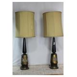 Greek Mid Century Gold Gilded  Table Lamps