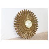 Syroco Sun Burst Wall Clock  1960s Canada