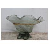 Altaglass M/C Footted  Art Glass Bowl