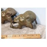 Vintage Brass Lions Head Foot Rail Holders