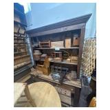 Wood cabinet with assorted wood decor