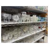 2 shelves of wine glasses - see description