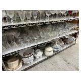 2 shelves of glassware - see description