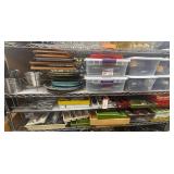 3 shelves of assorted kitchenware