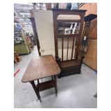 Hall tree stand with cart