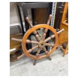 Wooden ship wheel