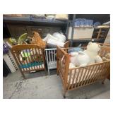 Lot of 3 baby cribs with contents