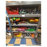 5 shelves of kids car toys