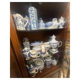 Lot of 38 white and blue china