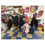 Lot of assorted kids coat rack and kids backpacks