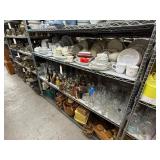 3 shelves of dinnerware - see description
