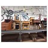Lot of 11 assorted wood night stands and tables