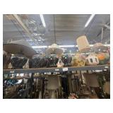 1 shelf of assorted lamps