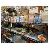 2 shelves of apothecary bottles - see description
