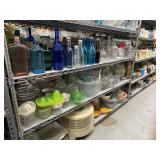 3 shelves of antique glassware - see description
