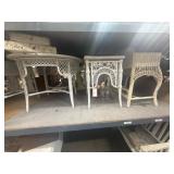 Lot of 3 wicker tables