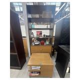 Shelf cabinet with end table