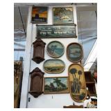 Lot of 11 framed art pieces - see description