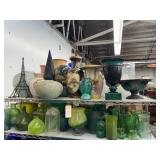 Top shelf of glass vases - see description