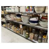 2 shelves of bowls and jars - see description