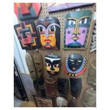 Lot of 20 assorted wooden masks
