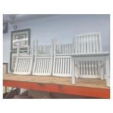 Lot of 9 white chairs