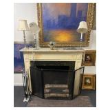 Mantle with decorations