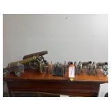 Lot of 7 mini cannon decorations