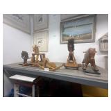 Lot of 5 rocking horses