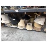 1 shelf of assorted lamp shades