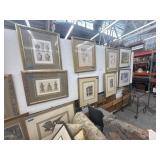 Lot of 9 assorted art frames