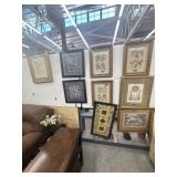 Lot of 9 assorted art frames