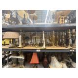 1 shelf of assorted lamps