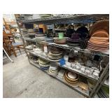 3 shelves of mugs and plates - see description