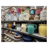 2 shelves of stoneware - see description