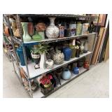 3 shelves of ceramic vases - see description