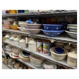 2 shelves of mixing bowls - see description