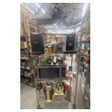 Lot of assorted kitchenware with rack