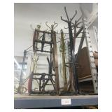 Lot of 5 coat racks and stool