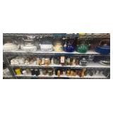 3 shelves of assorted kitchenware