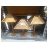Lot of 3 wooden lamps