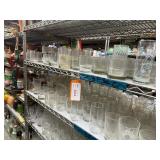 2 shelves of drinking glasses - see description