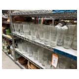 2 shelves of clear drinkware - see description