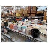 2 shelves of mugs and drinkware - see description